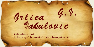Grlica Vakulović vizit kartica